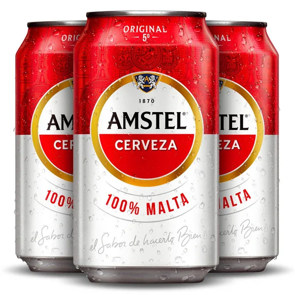 Amstel Bierpackung mit 12 Dosen à 33 cl.