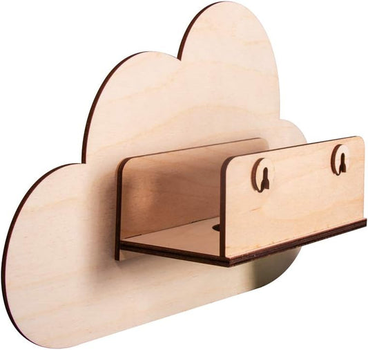 Kit lámpara de pared infantil, nube, 31x18,5x7,5 cm, madera, dormitorio infantil