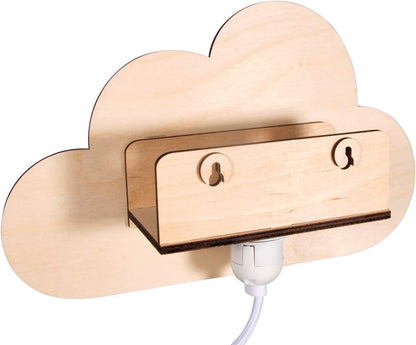 Kinder-Wandlampen-Set, Wolke, 31 x 18,5 x 7,5 cm, Holz, Kinderzimmer