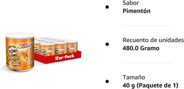 Pringles Paprika Crisps 40 gr. - [Pack 12] pringles