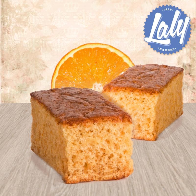 Zuckerfreier und laktosefreier Orangenkuchen. Laly Artisan-Kuchen. Karton 2 Kilo. 30 Einheiten. Laktosefreier Kuchen – ohne Zuckerzusatz