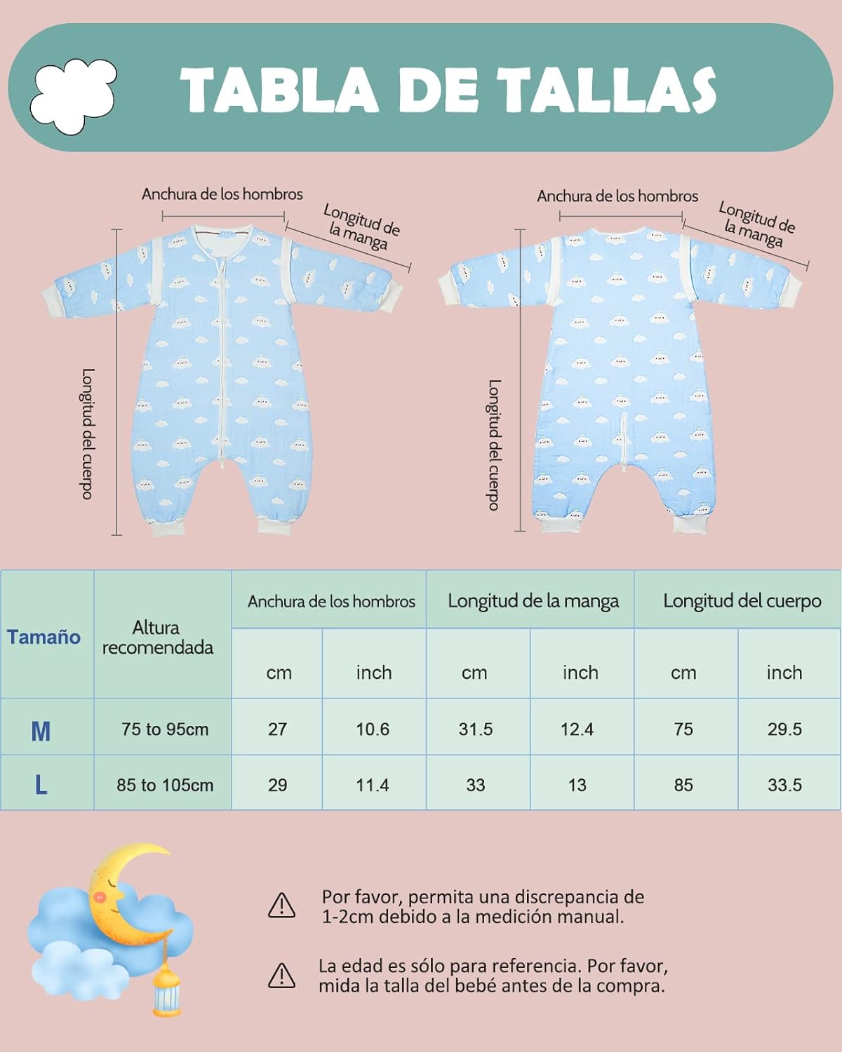 Saco de Dormir para Bebés- 2.0Tog Saco de Dormir con Mangas Extraíbles para Niños de 3-4,5 Años de 85 a 105 cm, de 100% Algodón Orgánico, de Motivo...