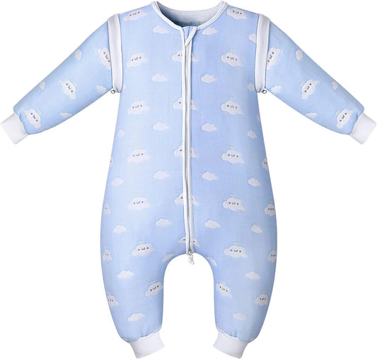 Sacco nanna per neonati - Sacco nanna 2.0Tog con maniche rimovibili per bambini 3-4,5 anni da 85 a 105 cm, in 100% cotone biologico, motivo...