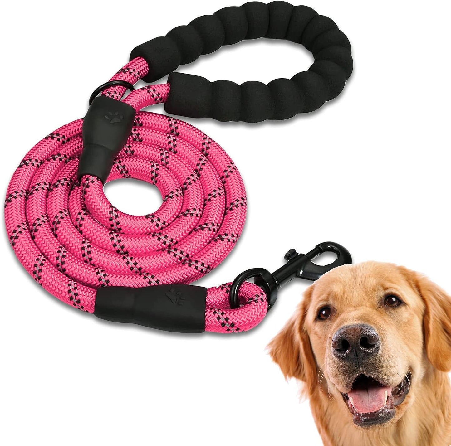 Correa Perro, Correas para Perros, para Cachorro, Pequeños, Medianos y Grandes, 1,2 m, 1,5 m, 2,2 m, Correa Perro Adiestramiento (220 CM, Rosa)