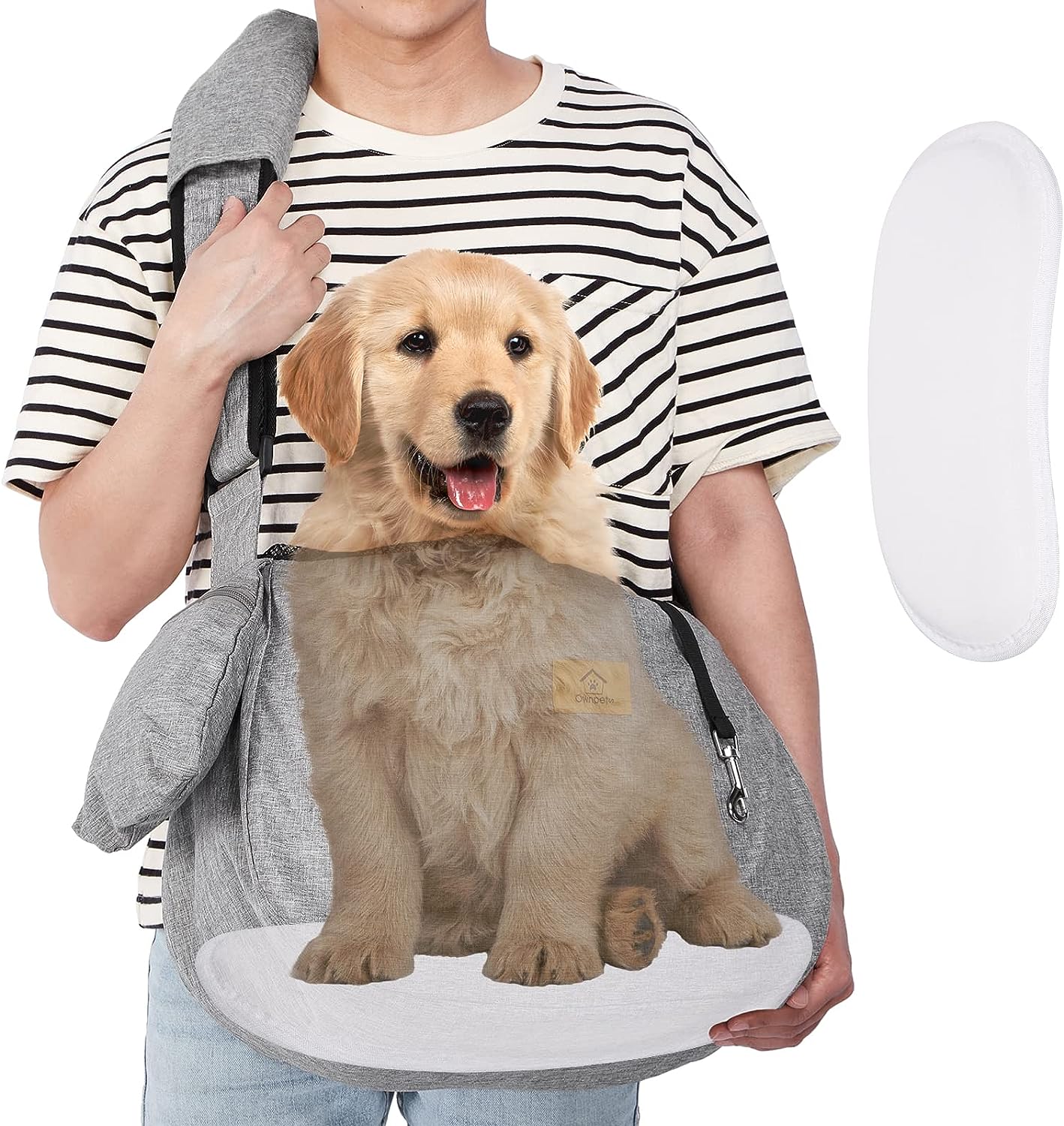 Bolsa de Viaje para Mascotas, Bolso Perro Pequeño con Correa Ajustable, Bolsa de Transporte para Perro Pequeño y Almohadilla de Hombro de Bolsillo para Viajes al Aire Libre