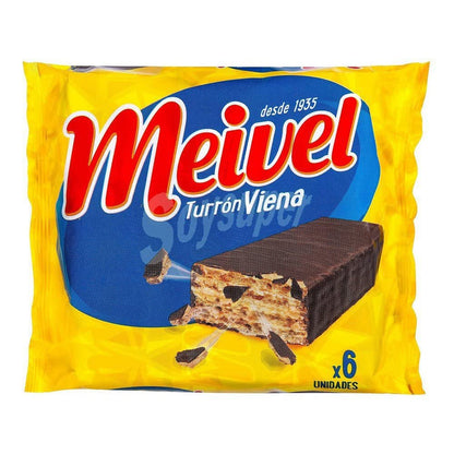 MEIVEL VIENNA NOUGA Descrizione: wafer ripieno di burro di arachidi immerso nel cioccolato N / Quantità: 16 confezioni da 6 unità