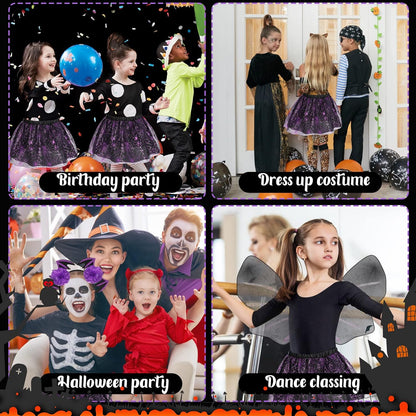 Fledermaus-Kostüm für Kinder, Mädchen-Tutu mit Flügeln, Stirnbändern, Halloween-Hexenkostüm, Halloween-Karneval, Cosplay-Party