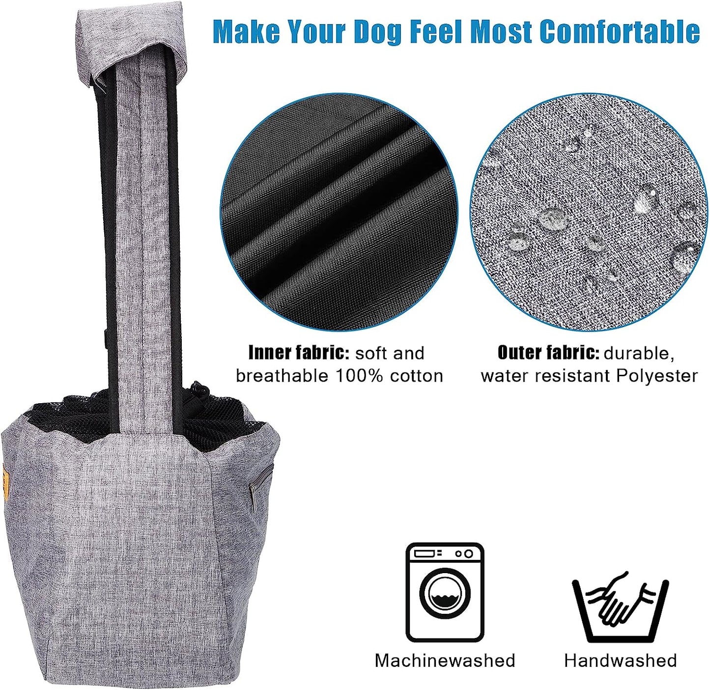 Bolsa de Viaje para Mascotas, Bolso Perro Pequeño con Correa Ajustable, Bolsa de Transporte para Perro Pequeño y Almohadilla de Hombro de Bolsillo para Viajes al Aire Libre