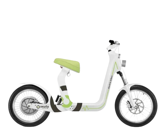 XKUTY Elektromotorrad für Erwachsene Weiß-Grün