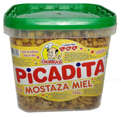 Picadita Most.Honigglas 1,5 Kilo, Sie haben alles, was Sie für einen Aperitif von 10 Personen benötigen.