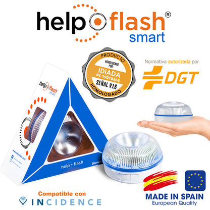 luz de emergencia autónoma, señal v16 + chaleco Help flash smart