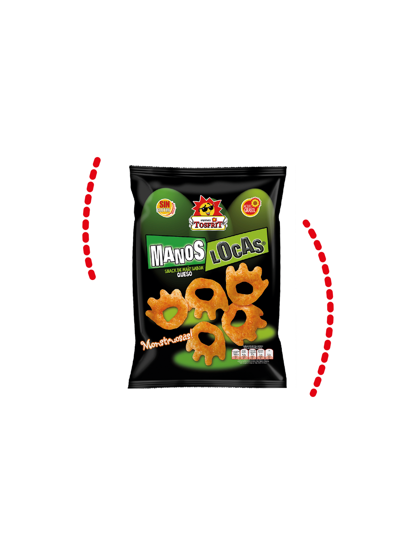 Snack Tosfrit - Scatola Crazy Hands di mais al forno aromatizzato al formaggio - Senza glutine