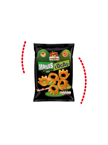 Snack Tosfrit - Scatola Crazy Hands di mais al forno aromatizzato al formaggio - Senza glutine