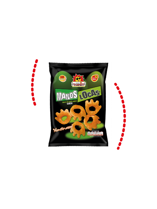 Snack Tosfrit - Scatola Crazy Hands di mais al forno aromatizzato al formaggio - Senza glutine