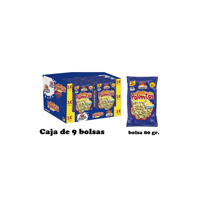 PALOMITAS MANTEQUILLA formato familiar  9 bolsas de /80gr.